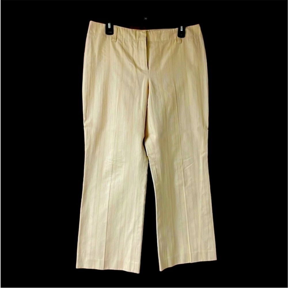 size 10 cream color Ann Taylor cropped dress pants